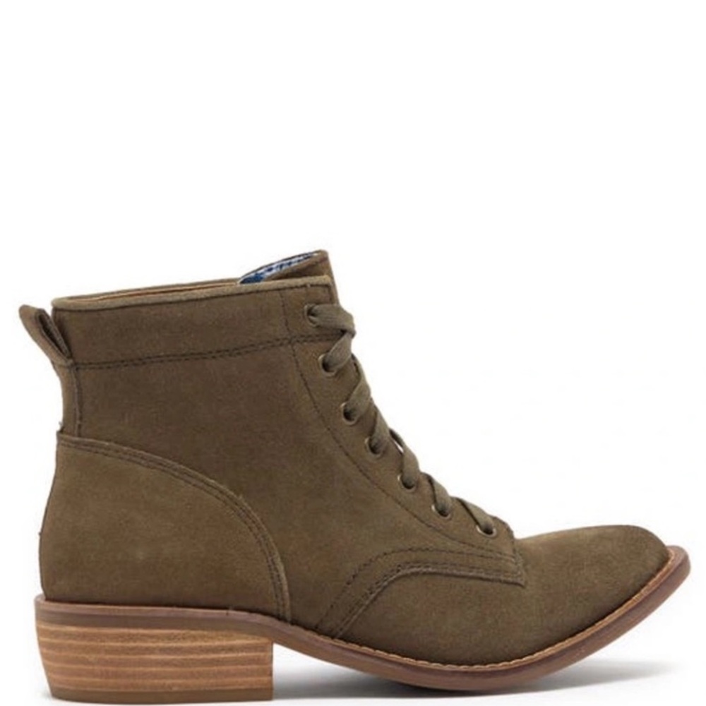 New! DAN POST Dingo Green Acres Suede Lace-Up Boot in Olive Size 7.5 $150